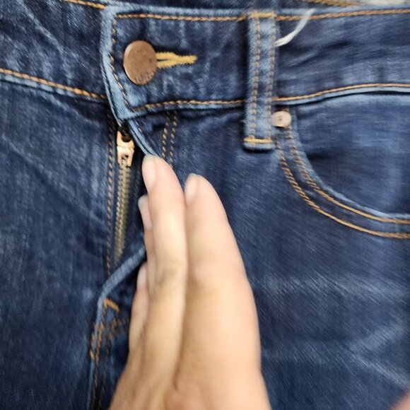 GAP Jeans Womens 27 Always Skinny Dark Blue Distressed Stretch - Picture 2 of 13